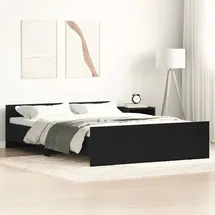 vidaXL Bettgestell ohne Matratze Schwarz Eichen-Optik 120x200 cm