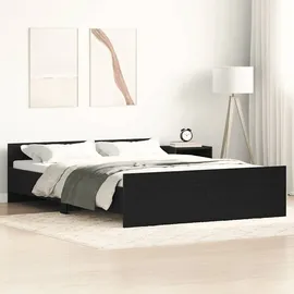 vidaXL Bettgestell ohne Matratze Schwarz Eichen-Optik 120x200 cm