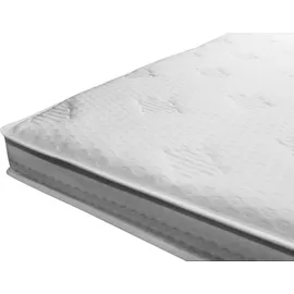 Fun Möbel Boxspringbett Schlafzimmerbett DEVIL Delux 200x200cm in Stoff Scala Braungrau - Grau