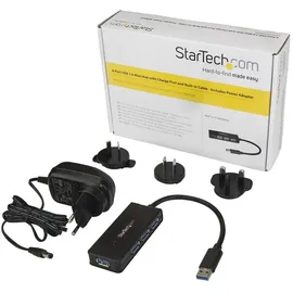 Startech StarTech.com USB 3.0 Hub 4 Port - mit Ladeanschluss - Schwarz