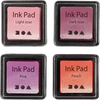 Creativ Company Stempelkissen 3,5x3,5 cm Pfirsich/Pink/Hellrosa/Dunkelrosa 4 St.