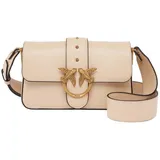 PINKO Love One Mini Slouchy Umhängetasche Leder Beige