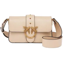 PINKO Love One Mini Slouchy Umhängetasche Leder Beige