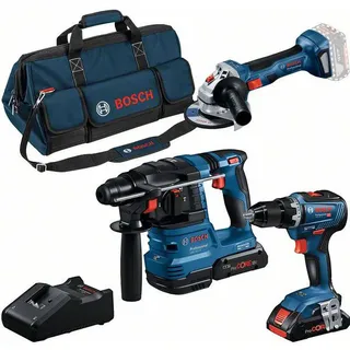 Bosch GSR 18V-55 Professional Combo Kit inkl. 2 x 4,0 Ah + GWS 18V-7 + GBH 18V-22 + Werkzeugtasche