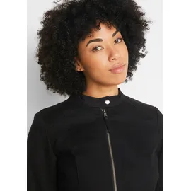bonprix Bikerjacke BONPRIX, Damen, Gr. 56, schwarz, Twill, Obermaterial: 98% Baumwolle, 2% Elasthan. Einsatz: 97% Polyester, 3% Elasthan.