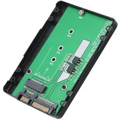 Schwarzes Metall-SSD-Gehäuse, M.2 NGFF SSD auf 22Pin 2,5 II 2280 SATA-Adapterkarte, 7 mm Höhe