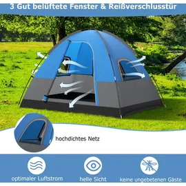 Costway Kuppelzelt 2-3 Personen Blau/Grün