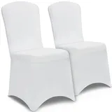 DETEX DETEX® Stuhlhussen 2er Set Weiß Stretchhusse für alle gängigen Stühle