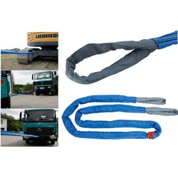 Abschleppseil LKW, Baumaschinen, Traktoren etc - Abschleppschlinge 56 t Belastbarkeit, blau extrem belastbar