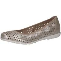 CAPRICE Ballerinas aus Leder Bequem, Beige (Taupe Metallic), 39