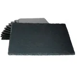 MamboCat Servierplatte 12er Set Schieferplatte 20x30 cm - 23464665, Schiefer schwarz
