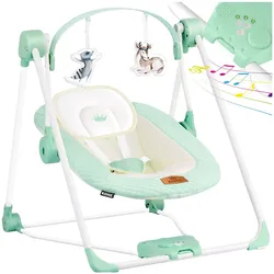 KIDIZ® Babywippe Babyschaukel mit 5 Geschwindigkeitseinstellungen zusammenklappbarer Baby Wippe Schaukel Babyhochstuhl mit Spielbogen Spielzeugen 5 beruhigende Naturgeräusche neugeborene