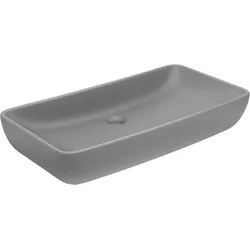 vidaXL Luxus-Waschbecken Rechteckig Matt Hellgrau 71x38 cm Keramik