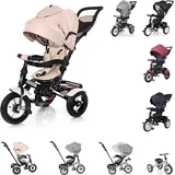 Lorelli Tricycle Neo 4 in 1 Luftreifen, Schiebestange, Sitz drehbar, verstellbar beige-schwarz