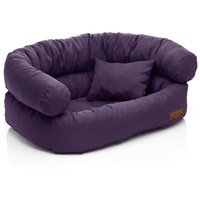 Juelle Hundebett - Großhundesofa, Abnehmbare Abdeckung, maschinenwaschbar, flauschiges Bett, Hundesessel Santi S-XXL (Größe: XXL - 140x100 cm, Dark Violet)