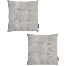 Magma Heimtex Stuhlkissen 35 x 35 x 5 cm grau gestreift 2-tlg.