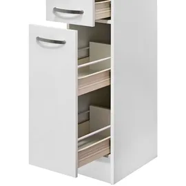 Flex-Well Apothekerschrank Hochglanz 30 x 200 x 57 cm Weiß