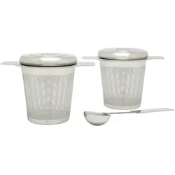 Bredemeijer Edelstahlteefilter mit Ablage/Deckel 2er-Set 191003