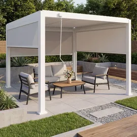 Proregal Pergola 3 x 3 m inkl. 3 Seitenteile Weiß