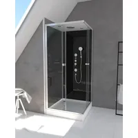 Marwell Komplettdusche mit Eckeinstieg 90 x 215 cm schwarz matt