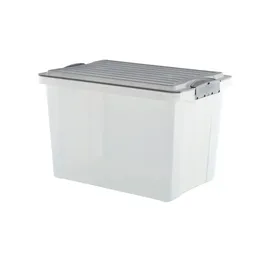 Rotho Compact Aufbewahrungsbox 39,5 x 27,5 x 27 cm 1-tlg. grau/transparent