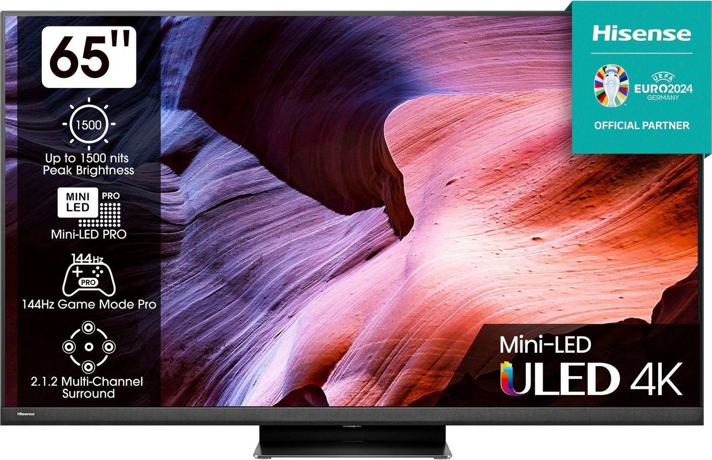 Hisense 65U8KQ Mini-LED-Fernseher (164 cm/65 Zoll, 4K Ultra HD, Smart-TV) schwarz