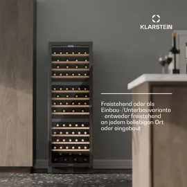 Klarstein Vinovilla Trio Weinkühlschrank 144 Flaschen 3 Zonen 38 dB 12 Regale Kompressor 413 Liter Schwarz