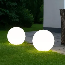 just light. LED Kugelleuchte Erdspieß Gartendeko, weiß, Kabel 5m, E27 Fassung, DxH 20x51 cm, 2er Set