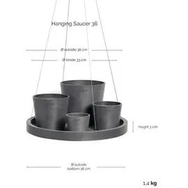 Ecopots Ø 36 x 3 cm Grau