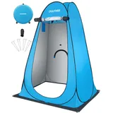 OUUTMEE Duschzelt, Camping Toilettenzelt, Tragbarer Pop Up Umkleideraum, Mobiler Strandumkleidezelt, Outdoor WC Zelt, UV-Schutz, Wasserabweisend Umkleidezelt für Wandern, 120x120x190cm (Blau)