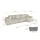 altdecor Ecksofa Cord 2-Sitzer Creme