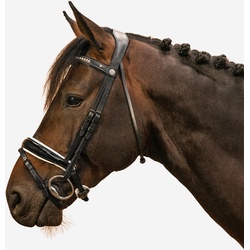 Dressur-Trense Pferd/Pony - 900 schwarz/weiss, schwarz|weiß, WARMBLUT
