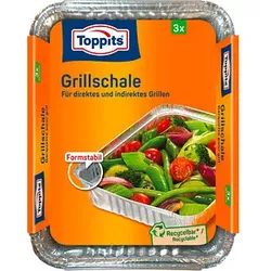 3 Toppits Aluschalen Grillschale 17,0 x 22,0 cm