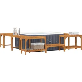 vidaXL Quadratische Outdoor Hot Tub Umrandung braun 250 x 250 cm