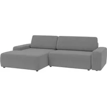 s-style möbel ECKSOFA Lopez Hellgrau Samt-Stoff