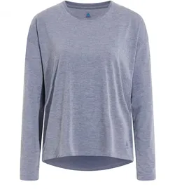 Odlo Damen Langarm Laufshirt ACTIVE 365 NATURAL BLEND, folkstone gray melange, XL