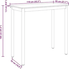 vidaXL Stehtisch 1 x 1 x 1 cm Braun