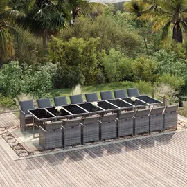 vidaXL Garten-Essgruppe 17-tlg. Grau