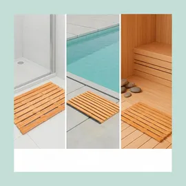 Relaxdays Bambus Badematte Bronze 60 x 37 cm