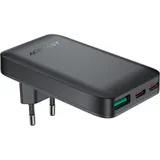 ACEFAST A100 65W GaN 2 Usb-c USB-A Ultradünnes Flaches Wandladegerät - Schwarz