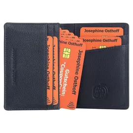 Josephine Osthoff Visitenkartenetui Ausweisetui Personalausweis Ausweishülle Leder Damen Ausweistasche Herren passport cover RFID-Schutz ohne Münzfach (841)