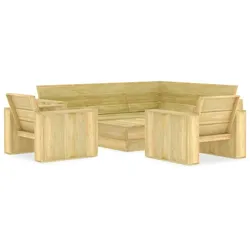 vidaXL 4-tlg. Garten-Lounge-Set Kiefernholz Imprägniert