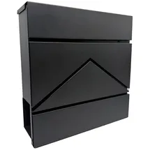 Relaxdays Metall Briefkasten Schwarz inkl. Zeitungsfach