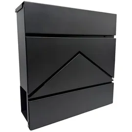Relaxdays Metall Briefkasten Schwarz inkl. Zeitungsfach