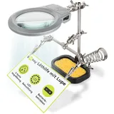 goobay 51226 Löthlife dritte Hand mit Lupe und Lötkolbenhalter die Ideale Hilfe für alle filigranen Lötarbeiten,schwarz