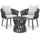 Tectake tectake® Aluminium Gartenlounge-Set, im Rope-Design, dicke Polsterung, höhenverstellbare Kunststofffüße, Sicherheitsglasplatte
