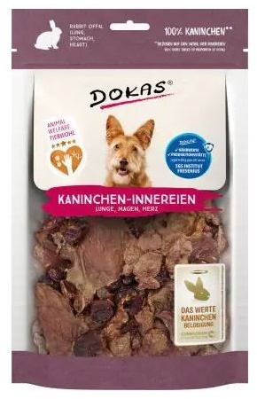 Dokas Dog Kaninchen-Innereien (Herz, Lunge, Magen, Leber) 100g (Menge: 7 je Bestelleinheit)