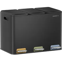 songmics home Mülleimer Küche, 3 x 15 L Fächer, Abfalleimer mit farbcodierbaren Pedalen, Mü...