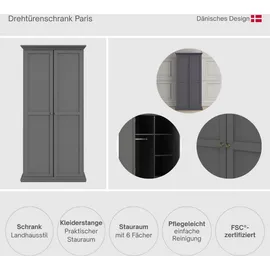Home Affaire Drehtürenschrank HOME AFFAIRE "Paris", grau Garderobe