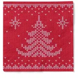 Sovie Horeca Weihnachtsserviette Ted in Rot aus Tissue 33 x 33 cm, 3-lagig, 100 Stück